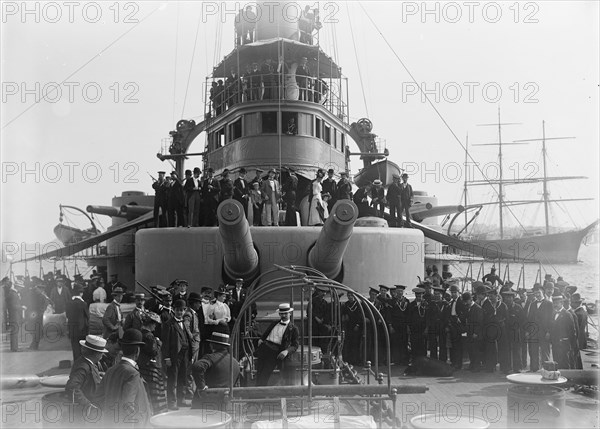 U.S.S. Oregon, forward turret and bridge, between 1896 and 1901. Creator: William H. Jackson.