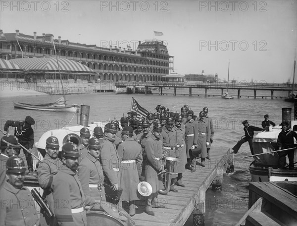 Returning from drill, Hampton Roads, between 1890 and 1901. Creator: William H. Jackson.