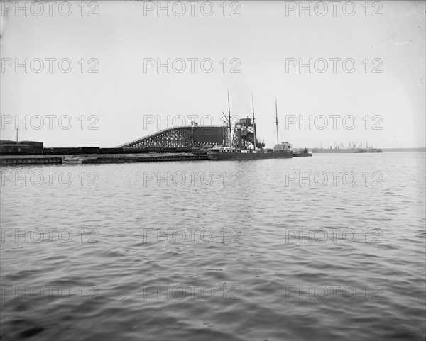 Coal trestle and car dumping plant, Erie, Pa., ca 1900. Creator: William H. Jackson.