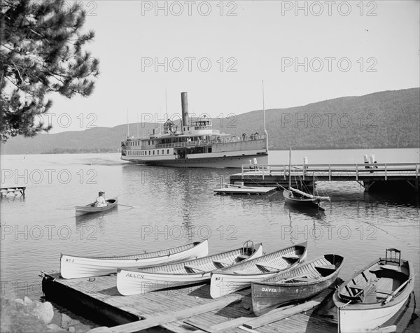 Boat house at Roger's Slide, Lake George, N.Y., between 1900 and 1910. Creator: William H. Jackson.