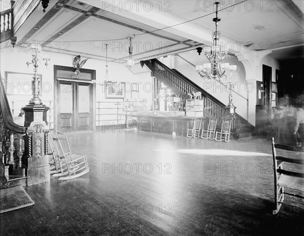 The Lobby, Hotel Kaaterskill, Catskill Mountains, N.Y., between 1900 and 1905. Creator: William H. Jackson.