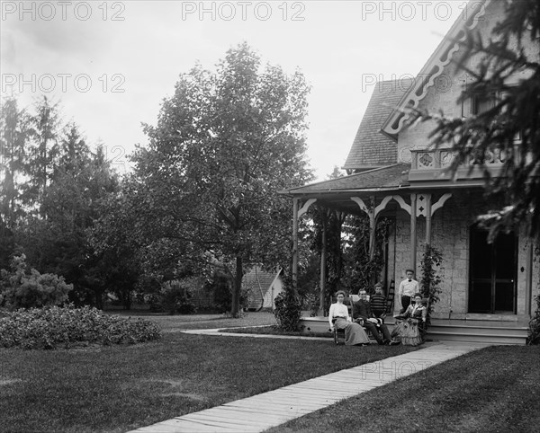 Group at Rio Vista, Grosse Ile, Mich., between 1900 and 1910. Creator: William H. Jackson.