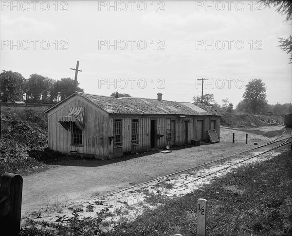 Railway station, Grosse Ile, Mich., between 1900 and 1910. Creator: William H. Jackson.