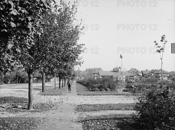 M Street with boys' garden and officers' club, National Cash Register [Company], Dayton, (1902?). Creator: William H. Jackson.