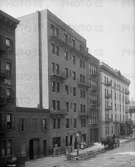 Exterior of tenement, New York City, between 1900 and 1910. Creator: William H. Jackson.