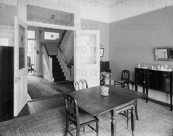 A Dining room, probably in a clubhouse, New York City, between 1900 and 1910. Creator: William H. Jackson.