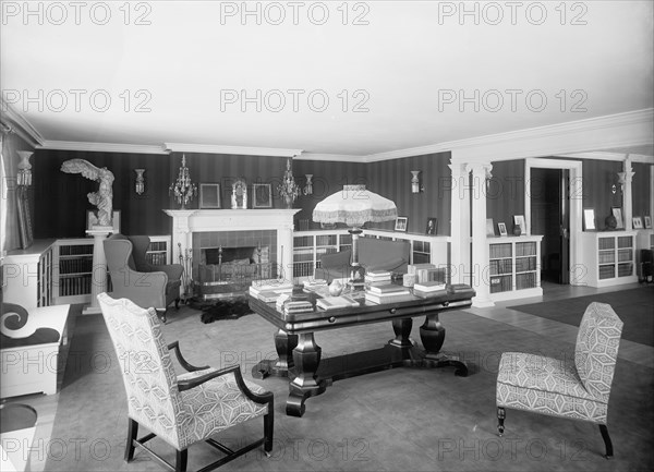 Library in clubhouse, New York City, between 1900 and 1910. Creator: William H. Jackson.