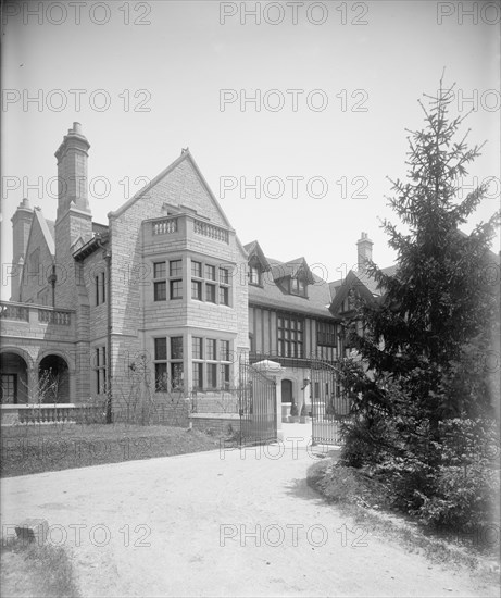 Edward C. Walker residence, entrance to court, Walkerville, Ont., between 1906 and 1915. Creator: William H. Jackson.