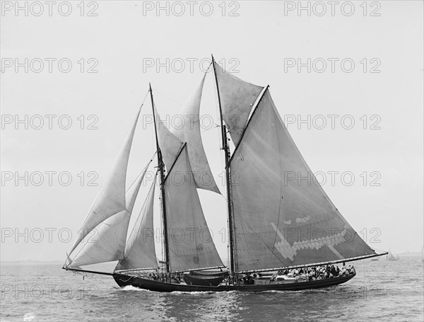 James W. Parker, two masted schooner, (1907?). Creator: Nathaniel Stebbins.