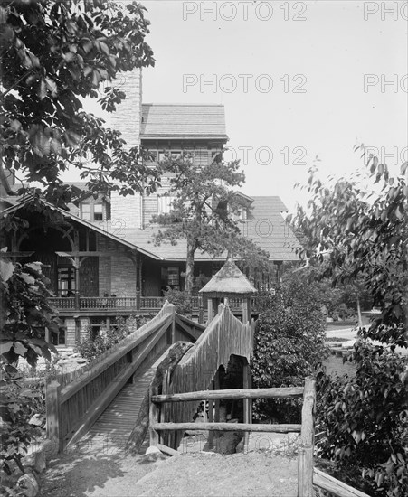 Lake Mohonk Mountain House, N.Y., rustic bridge, between 1895 and 1910. Creator: Unknown.