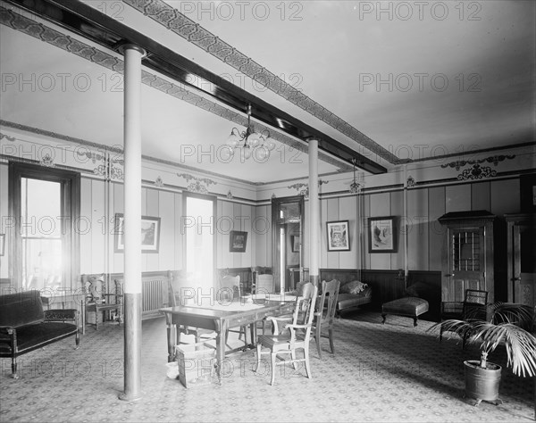 Alma Sanitarium, smoking room, Alma, Mich., between 1895 and 1910. Creator: Unknown.