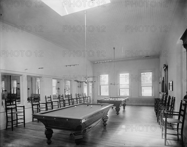 Alma Sanitarium, billiard room, Alma, Mich., between 1895 and 1910. Creator: Unknown.