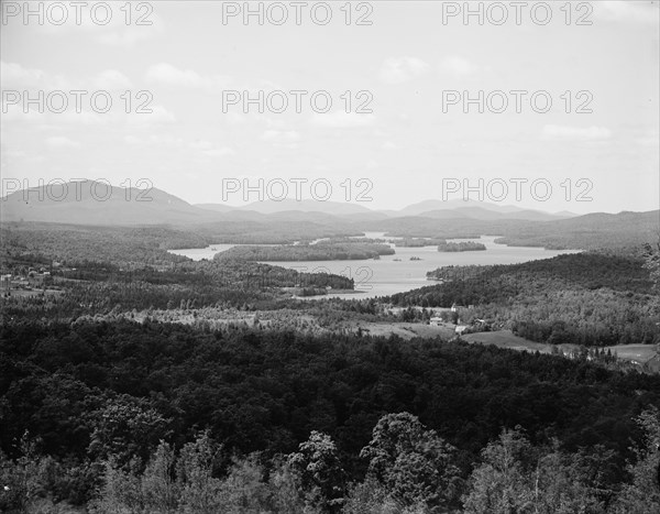 Lower Saranac Lake from Mount Pisgah, Adirondack Mtns., N.Y., between 1900 and 1910. Creator: Unknown.