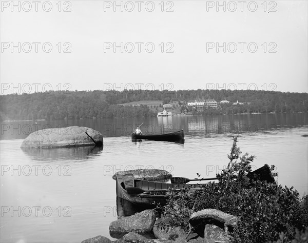 The Wawbeek Inn from Barts' Bartlett's? Island, Upper Saranac Lake, Adirondack Mts., NY., c1900-1910 Creator: Unknown.