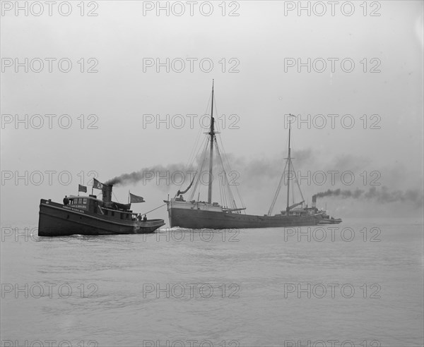 A tow entering St. Clair Ship Canal, between 1900 and 1905. Creator: Unknown.