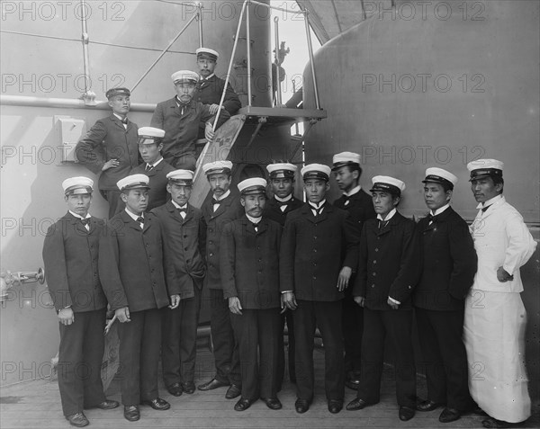 U.S.S. Brooklyn, Japanese stewards, between 1896 and 1899. Creator: Unknown.