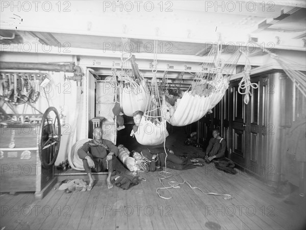 U.S.S. Brooklyn, good-night, between 1896 and 1899. Creator: Unknown.