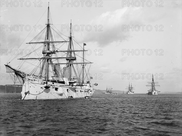 Squadron of Evolution, 1889 : U.S.S. Chicago, U.S.S. Yorktown, U.S.S. Boston, U.S.S. Atlanta, 1889. Creator: Unknown.