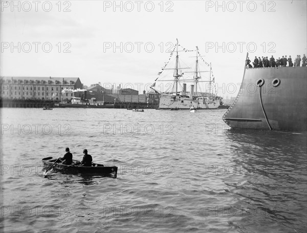 U.S.S. Chicago at launching of U.S.S. Maine, 1889. Creator: Unknown.