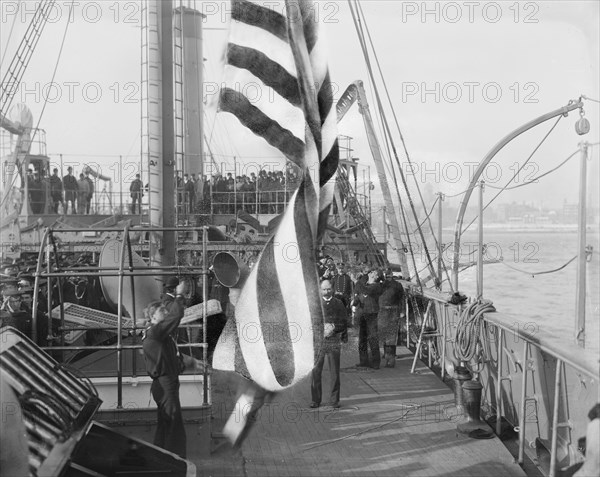 U.S.S. Chicago going into commission, Dec. 1, 1898, 1898. Creator: Unknown.