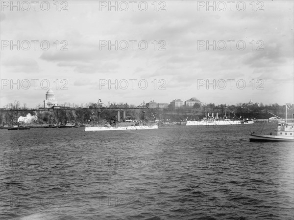 U.S.S. Maine and U.S.S. New York at Grant's Tomb, 1897 Apr 27. Creator: Unknown.