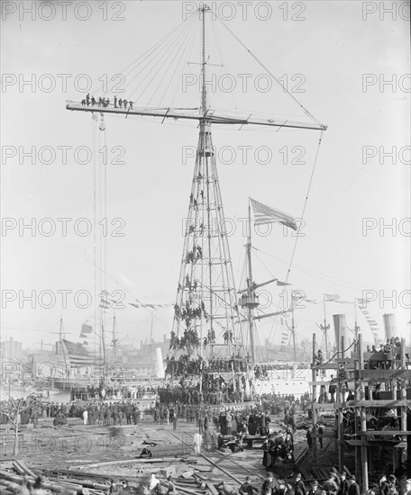 Spectators on day of launching of U.S.S. Maine, 1889. Creator: Unknown.