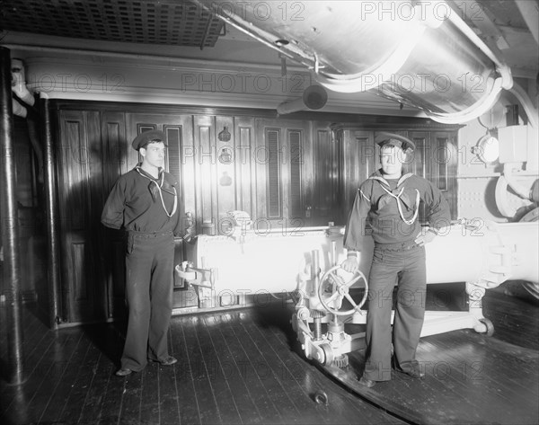 U.S.S. Maine, torpedo tube, (1896?). Creator: Unknown.