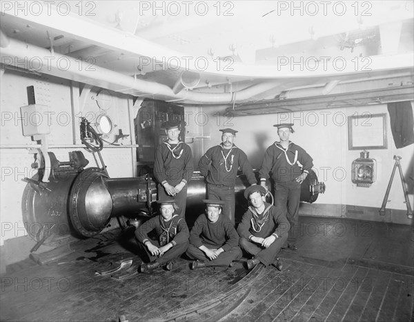 U.S.S. Maine, torpedo tube, (1896?). Creator: Unknown.
