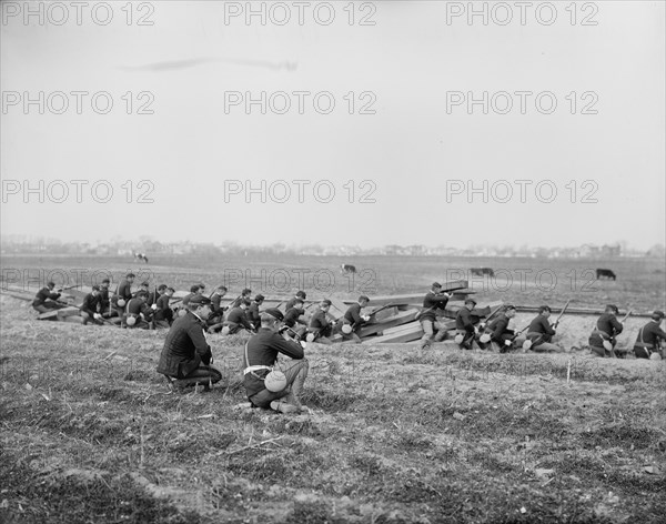 U.S.S. Maine, marine skirmish drill, (1896?). Creator: Unknown.