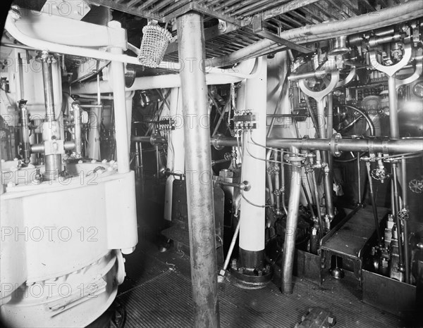 U.S.S. Massachusetts, engine room, between 1896 and 1901. Creator: Unknown.