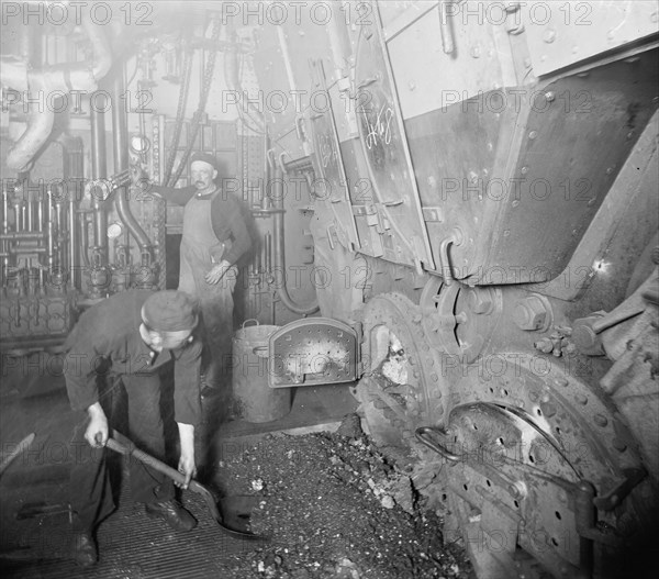 U.S.S. Massachusetts, fire room, between 1896 and 1901. Creator: Unknown.