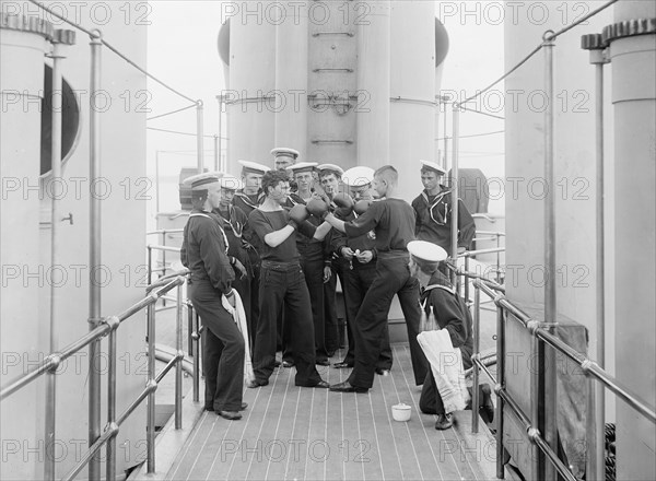 U.S.S. Massachusetts, boxing, between 1896 and 1901. Creator: Unknown.