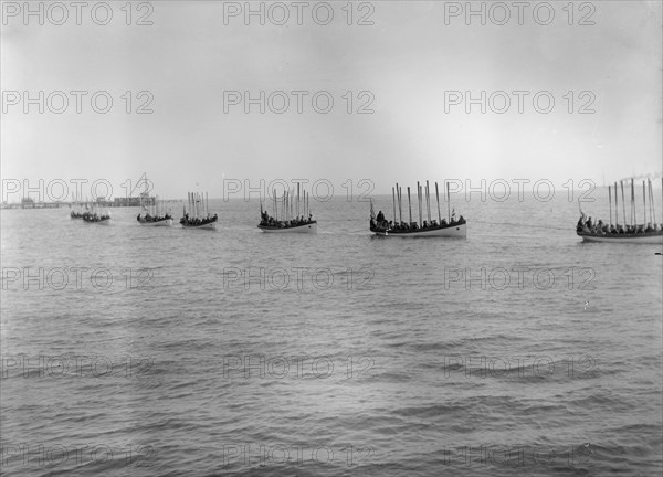 U.S.S. Massachusetts, boat drill, between 1896 and 1901. Creator: Unknown.