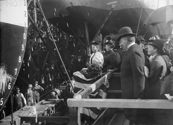 U.S.S. Nashville, "I christen thee Nashville", 1895. Creator: Unknown.