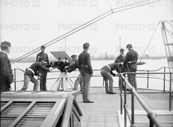 U.S.S. Newark, machine guns, between 1891 and 1901. Creator: Unknown.