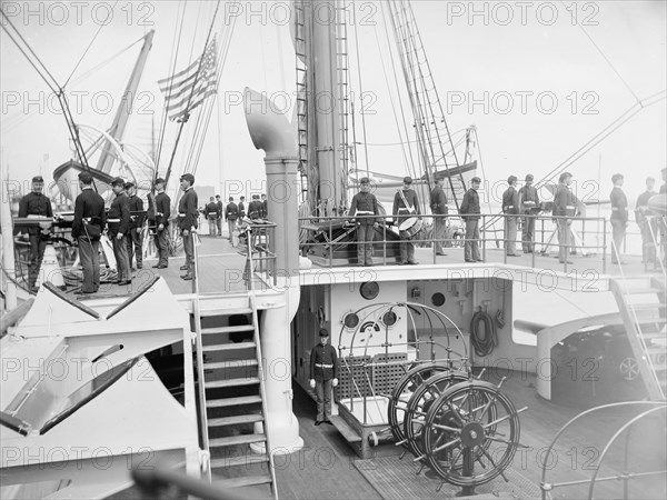 U.S.S. Newark, gun drill, between 1891 and 1901. Creator: Unknown.