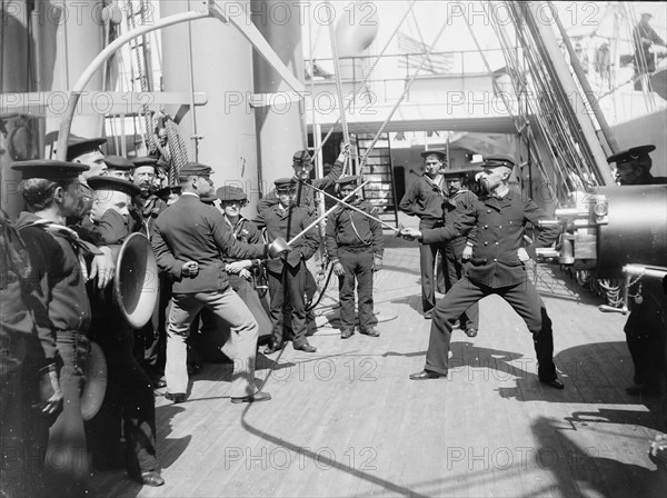 U.S.S. Newark, sword exercise, between 1891 and 1901. Creator: Unknown.