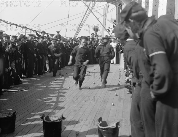 U.S.S. New York, spud race, anniversary of Santiago, 1899 July 3. Creator: Unknown.