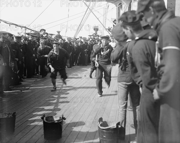 U.S.S. New York, spud race, anniversary of Santiago, 1899 July 3. Creator: Unknown.