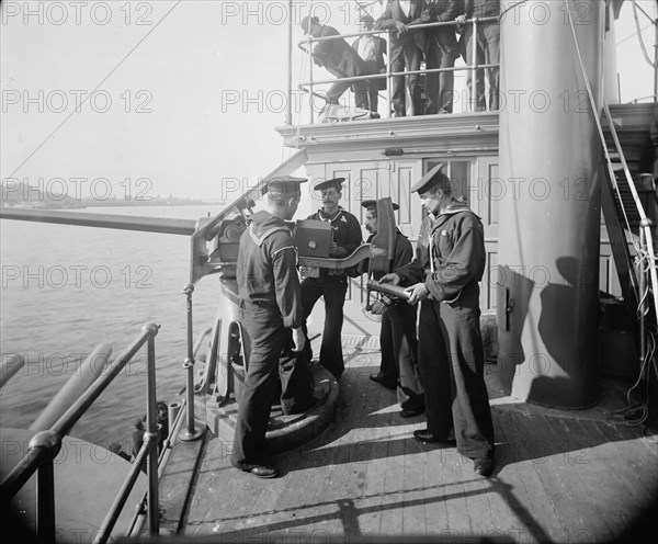 U.S.S. Oregon, 6-pounder and crew, between 1896 and 1901. Creator: Unknown.