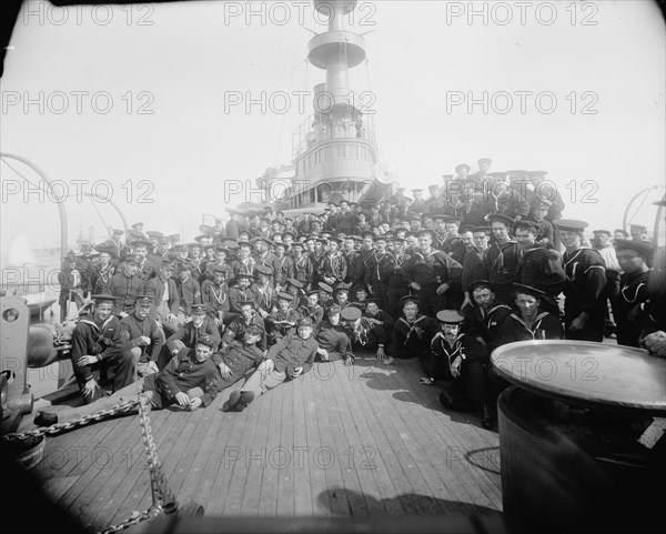 U.S.S. Oregon, ship's company, between 1896 and 1901. Creator: Unknown.