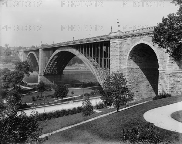 Washington Bridge from east end, New York, c1901. Creator: Unknown.