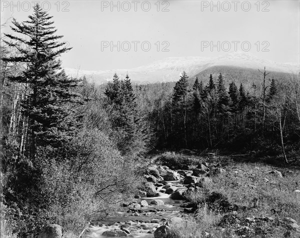 Ammonoosuc River and Mt. Monroe, Mount Pleasant, White Mountains, ca 1900. Creator: Unknown.