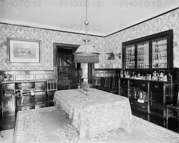 Residence of Dr. J.H. Lancashire, dining room, Alma, Mich., between 1900 and 1910. Creator: Unknown.