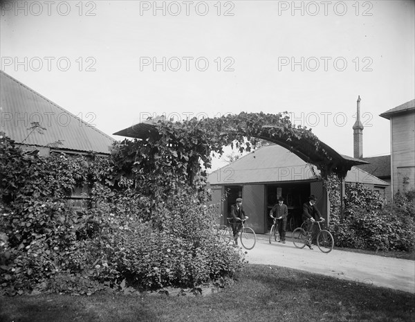 Bicycle shelter, National Cash Register [Company], Dayton, Ohio, (1902?). Creator: Unknown.