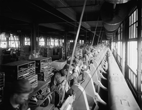 Polishing department, National Cash Register [Company], Dayton, Ohio, (1902?). Creator: Unknown.