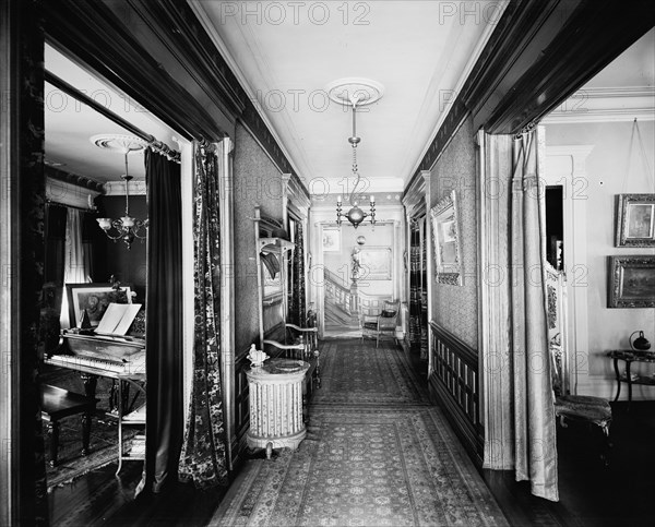 Residence of Mrs. H.C. Parke, lower hall, Detroit, Mich., between 1900 and 1910. Creator: Unknown.