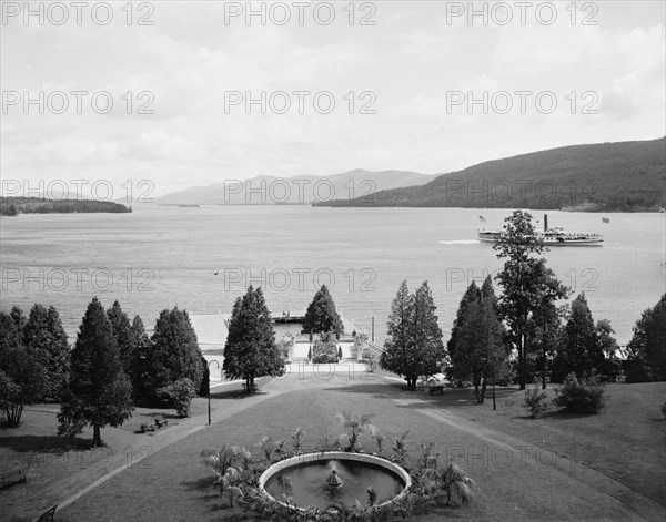 Down the lake from Fort William Henry Hotel, LakeGeorge, N.Y., c.between 1910 and 1920. Creator: Unknown.