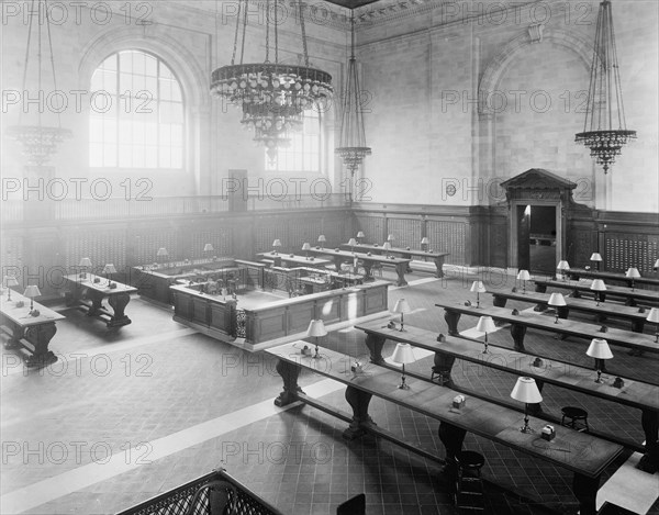 Catalogue room, the New York Public Library, c.between 1910 and 1920. Creator: Unknown.