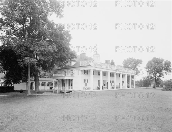 S.W. [i.e. Southwest] view of the mansion at Mt. Vernon, c.between 1910 and 1920. Creator: Unknown.